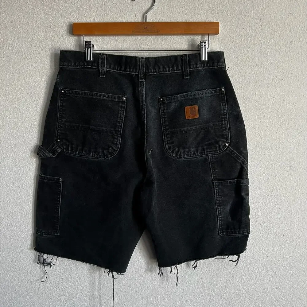 Carhartt faded black double knee work wear carpenter shorts